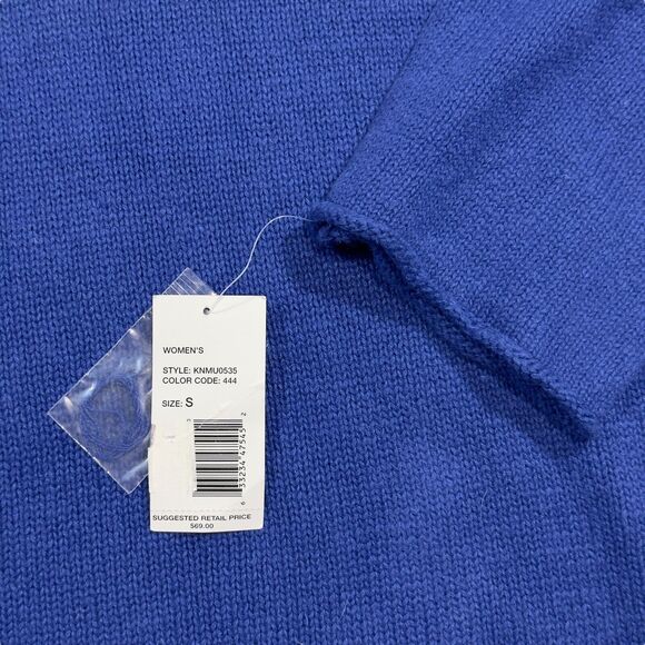 DKNY Jeans Sweaters Men's Small Blue Knit Logo Crew Ramie Insulated Pullover NWT - Picture 7 of 9